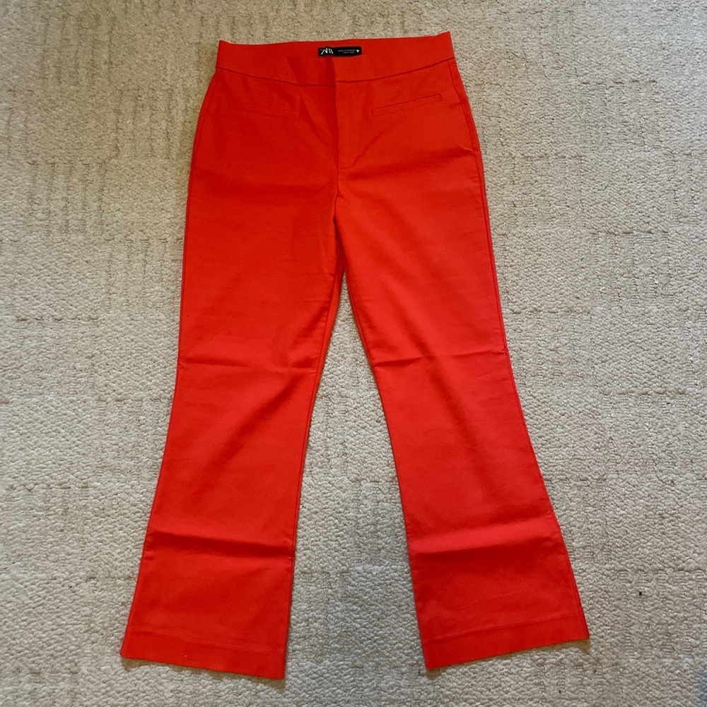 Zara Vibrant Orange Flare Pants